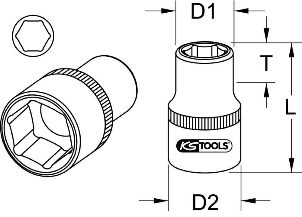 Produktbild KS Tools 1/2 Zoll Sechskant-Stecknuss Schlüsselweite 33 mm bild 2