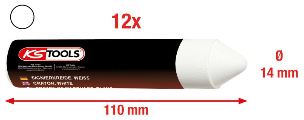 Produktbild KS Tools Signierkreide weiss 12er Pack bild 3