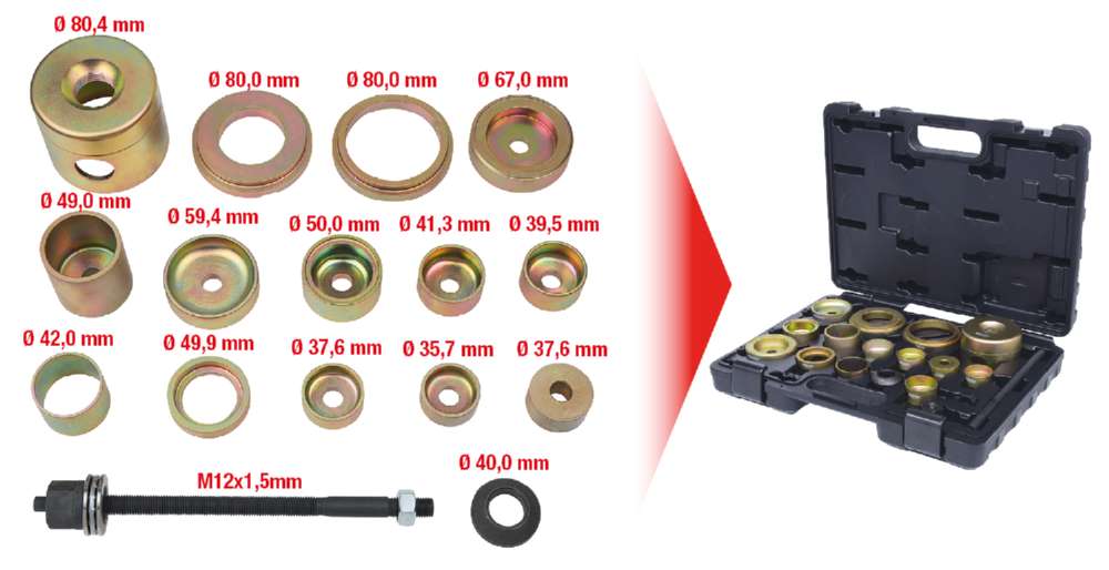 Produktbild KS Tools Silentlagerwerkzeug Satz für VAG Hinterachse 18 Teile bild 9