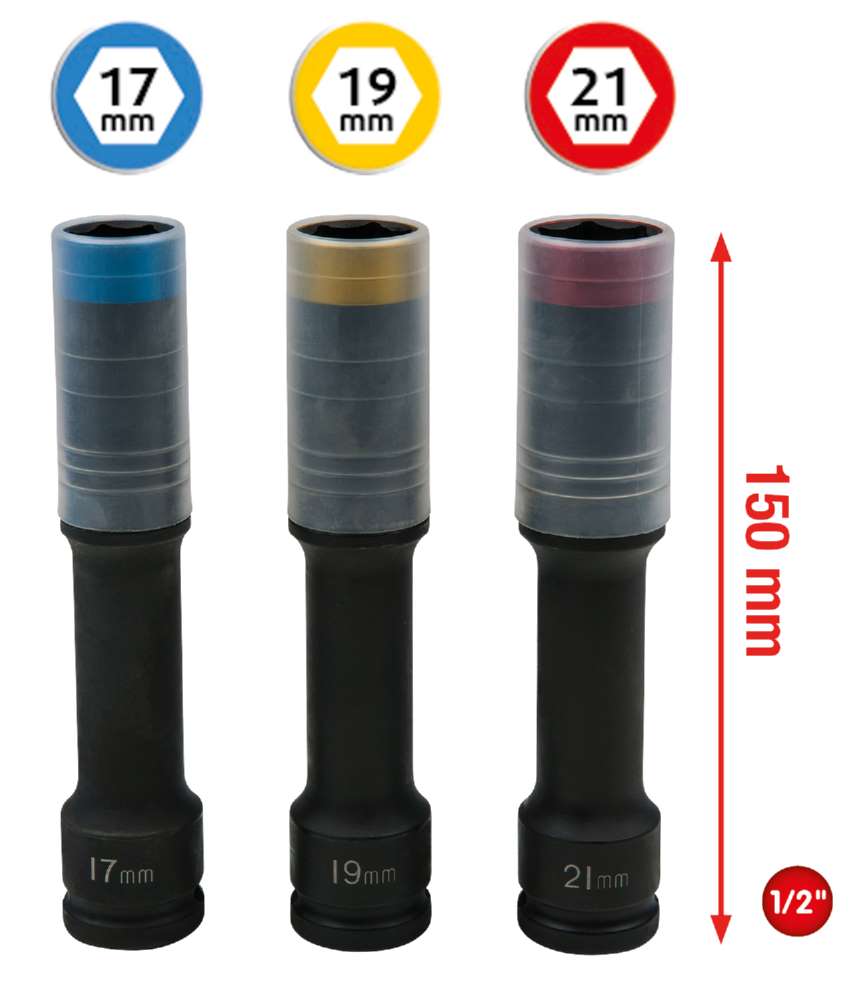 Produktbild KS Tools SlimPOWER Alu-Felgen Kraft-Stecknuss-Satz 3 Teile 1/2 Zoll 17 mm 9 mm 21 mm bild 11