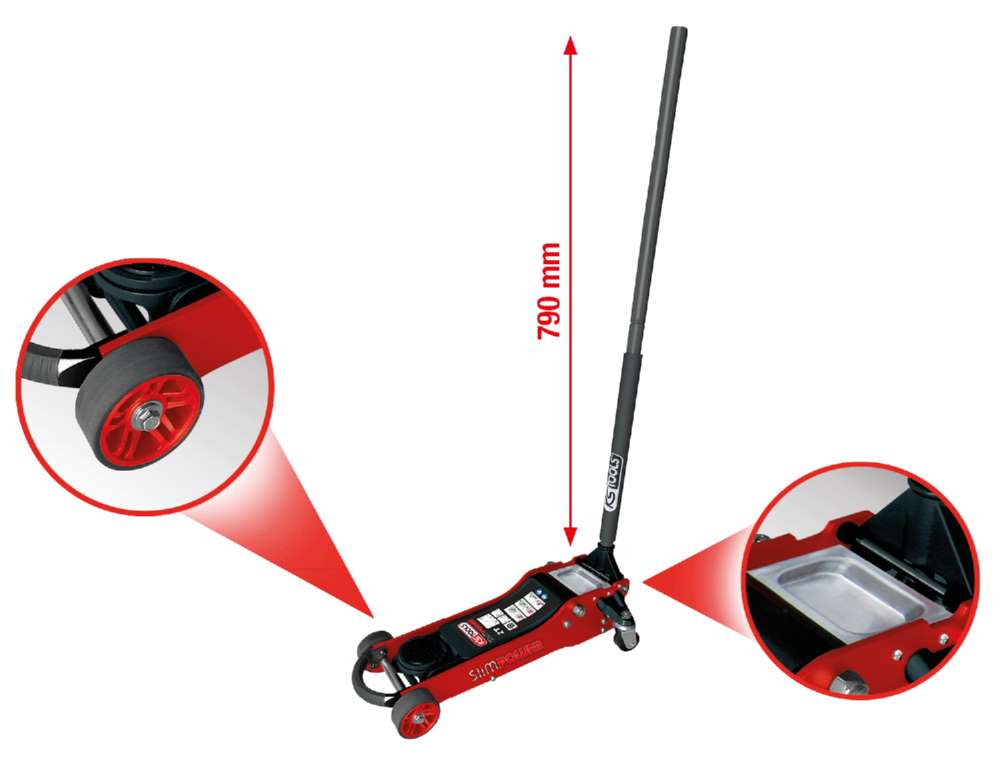 Produktbild KS Tools SlimPOWER Hydraulischer Alu Wagenheber 2 t bild 3