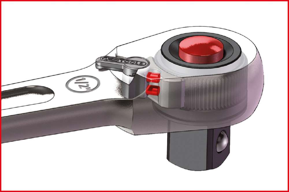 Produktbild KS Tools 1/4 Zoll SlimPOWER Umschaltknarre 72 Zahn bild 2