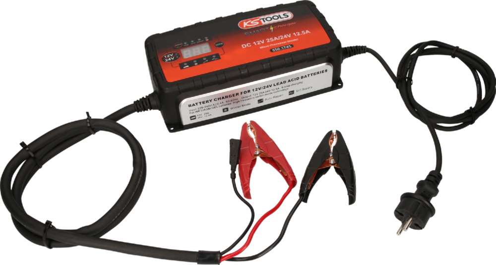 Produktbild KS Tools 12V + 24V SMARTcharger Hochfrequenz Batterieladegerät 25 A und 12,5 A bild 2
