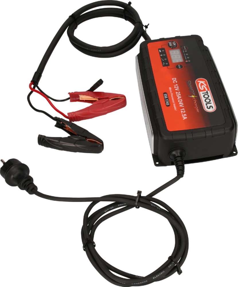 Produktbild KS Tools 12V + 24V SMARTcharger Hochfrequenz Batterieladegerät 25 A und 12,5 A bild 4