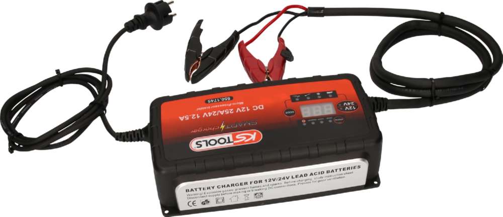 Produktbild KS Tools 12V + 24V SMARTcharger Hochfrequenz Batterieladegerät 25 A und 12,5 A bild 5