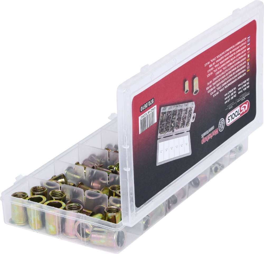 Produktbild KS Tools Sortiment Gewindenieten Stahl M3 x 9 mm - M10 x 21 mm 150 Teile bild 2