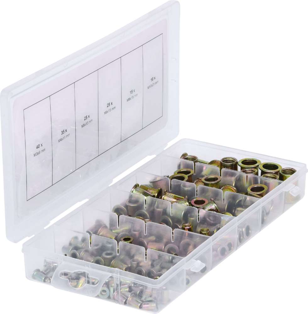 Produktbild KS Tools Sortiment Gewindenieten Stahl M3 x 9 mm - M10 x 21 mm 150 Teile bild 7