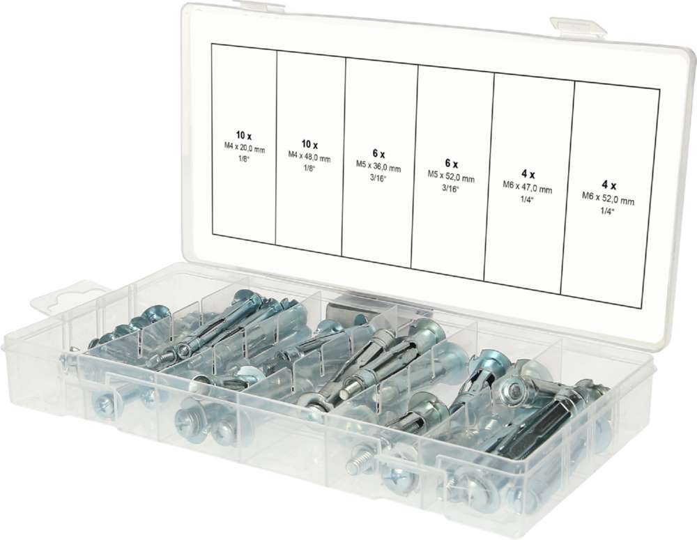 Produktbild KS Tools Sortiment Spreiz und Ankerdübel M4x20mm bis M6x52mm 40 teilig bild 7
