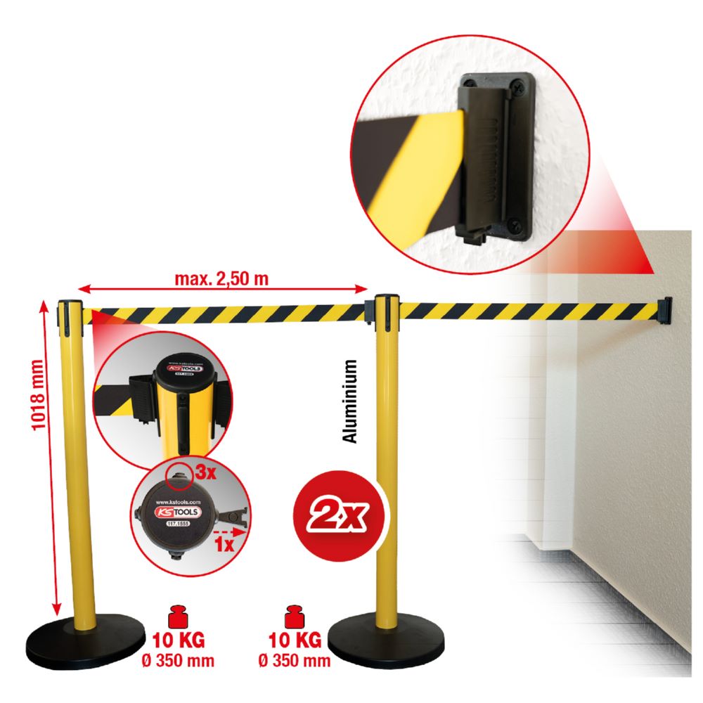 Produktbild KS Tools Sperrgurtpfosten Gurt 1018 mm schwarz gelb bild 2