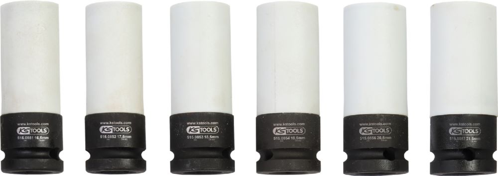 Produktbild KS Tools Spezial Alu Felgen Kraft Stecknuss 6 kant Satz 6 teilig bild 3