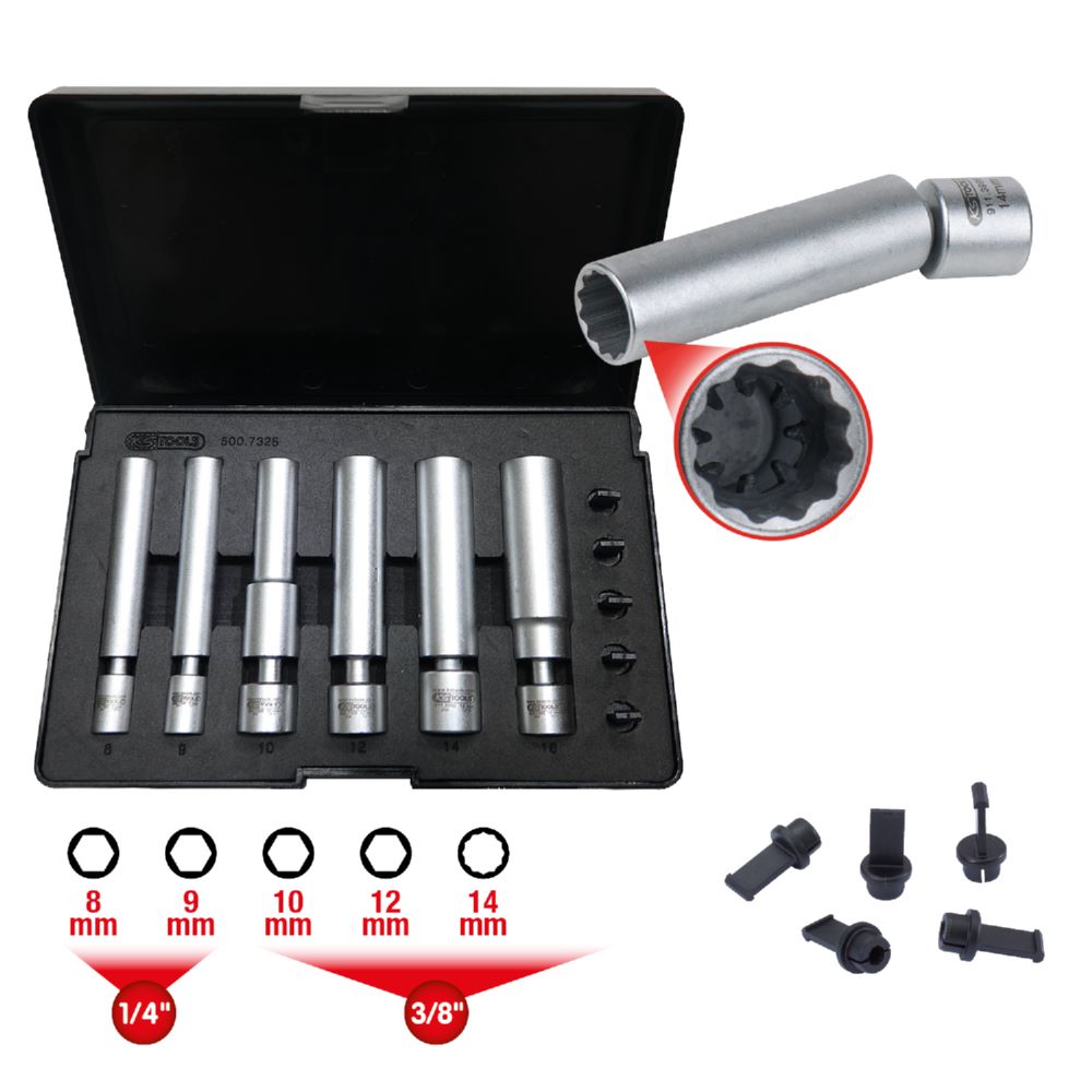 Produktbild KS Tools Spezial Glüh und Zündkerzen Stecknuss mit Gelenk 11 teilig bild 6