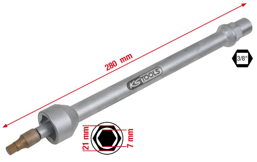 Produktbild KS Tools 3/8 Zoll Spezial Stoßdämpfer Lösewerkzeug für Mercedes V-Klasse 18 mm bild 2
