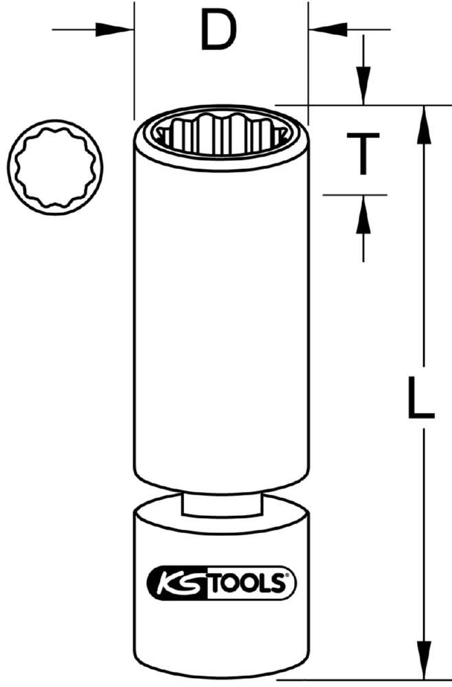 Produktbild KS Tools 3/8 Zoll Spezial Zündkerzen Stecknuss für BMW mit Gelenk 14 mm bild 3
