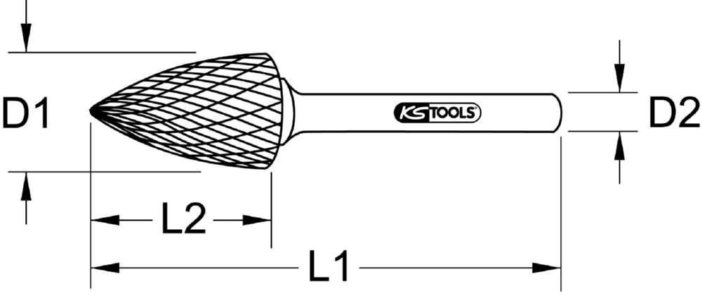 Produktbild KS Tools HM Spitzbogen Frässtift Form G 3 mm bild 3