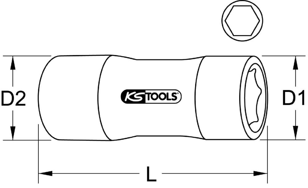 Produktbild KS Tools 1/4 Zoll Stecknuss mit Schutzisolierung Schlüsselweite 9 mm lang bild 2