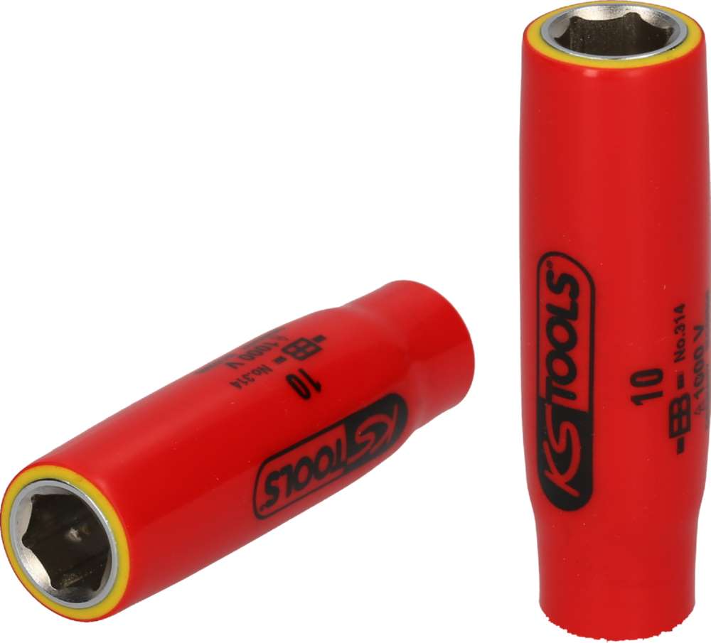 Produktbild KS Tools 1/4 Zoll Stecknuss mit Schutzisolierung Schlüsselweite 12 mm lang