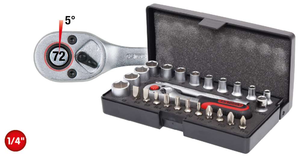 Produktbild KS Tools 1/4 Zoll Steckschlüssel-Satz 26 Teile bild 2