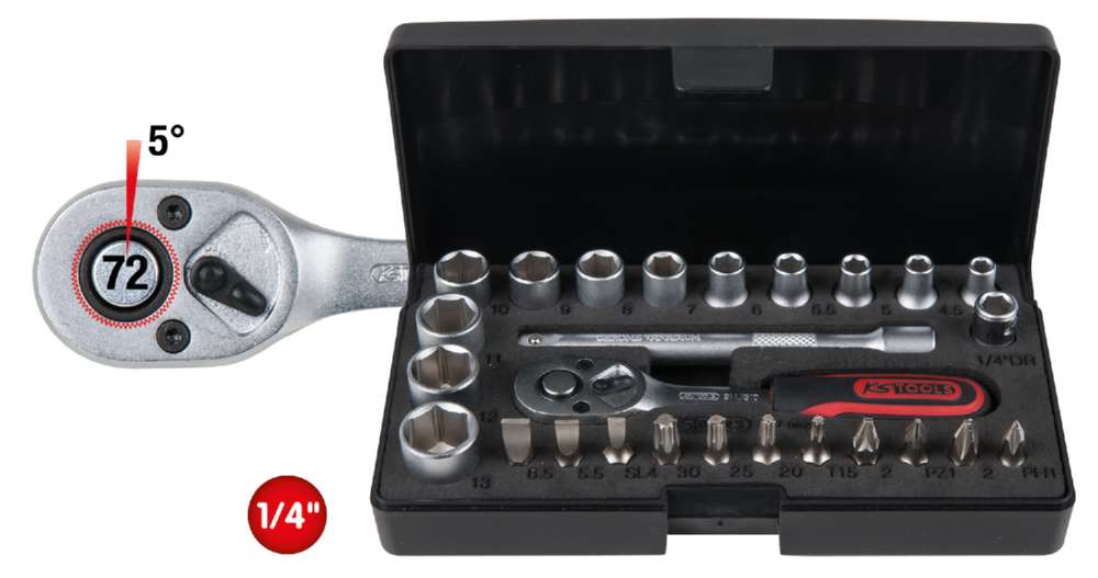 Produktbild KS Tools 1/4 Zoll Steckschlüssel-Satz 26 Teile bild 4