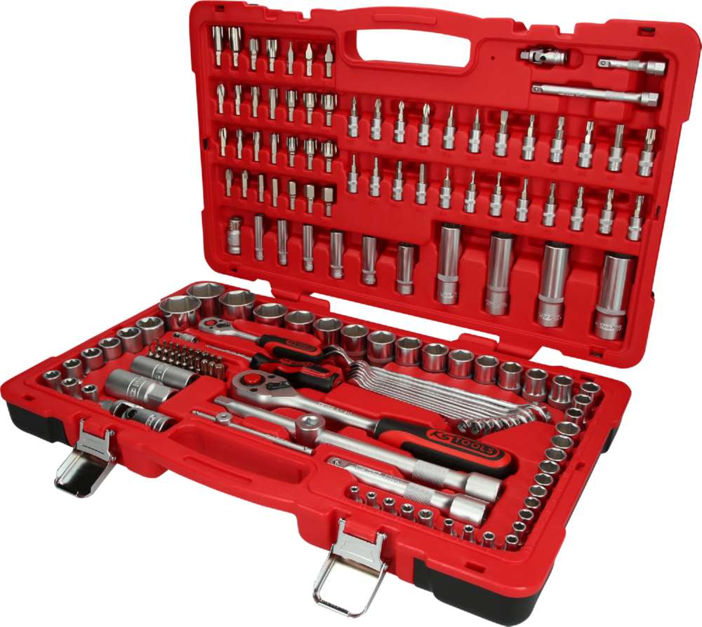 Produktbild KS Tools 1/4 Zoll + 1/2 Zoll Steckschlüssel-Satz 151 Teile