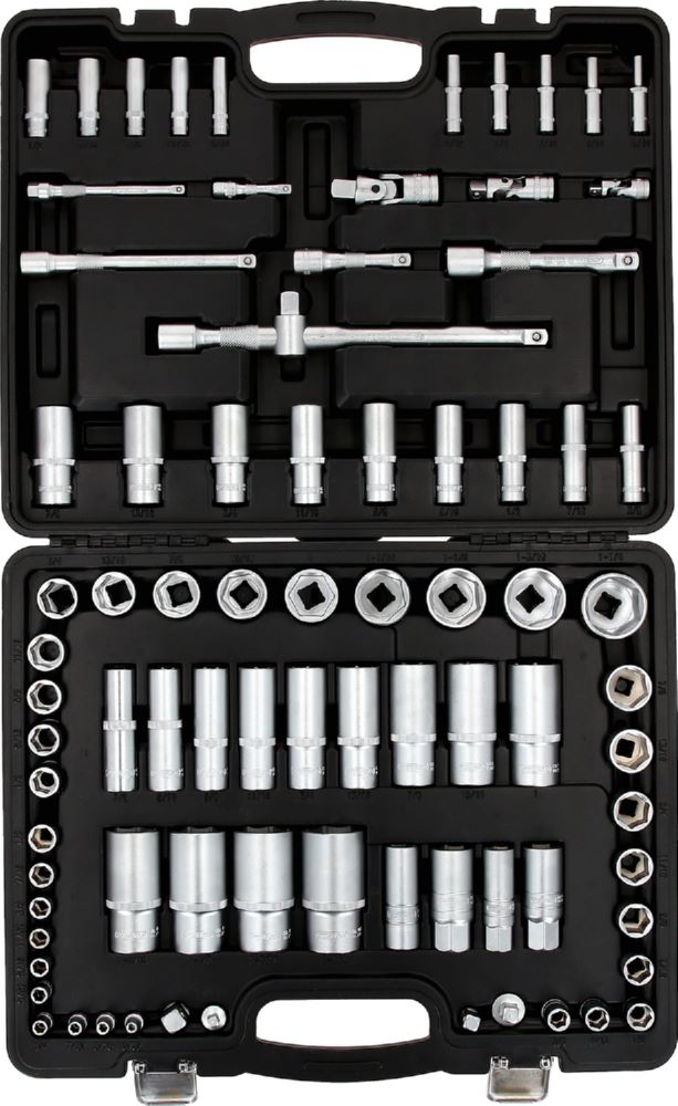 Produktbild KS Tools Steckschlüssel-Satz 82 Teile Zollmaße 1/4 Zoll 3/8 Zoll 1/2 Zoll bild 3