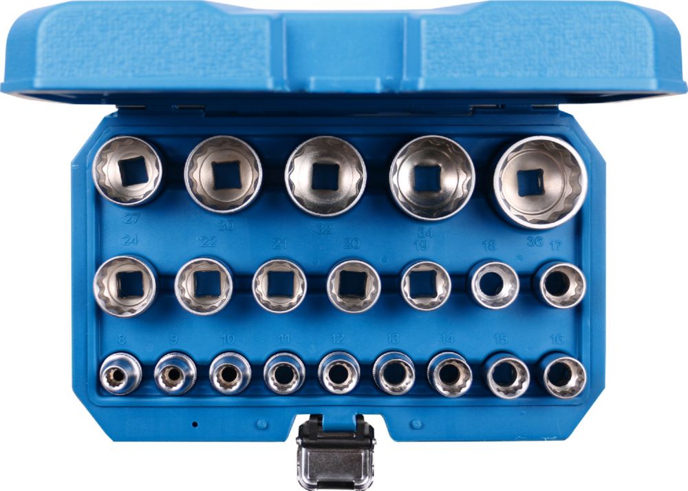 Produktbild Brilliant Tools Steckschlüssel Satz 1/2 Zoll Zwölfkant kurz 21 Teile 8 bis 36 mm bild 4