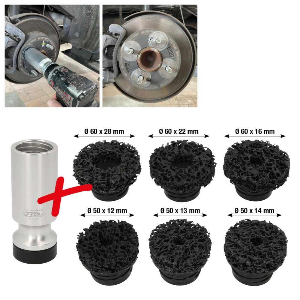 Produktbild KS Tools Stehbolzen Radnabenschleifer Satz Durchmesser 50 / 60 mm 7 Teile bild 2