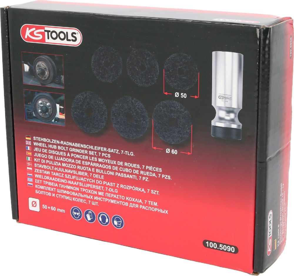 Produktbild KS Tools Stehbolzen Radnabenschleifer Satz Durchmesser 50 / 60 mm 7 Teile bild 4