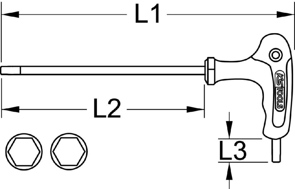 Produktbild KS Tools Innensechskantschlüssel mit T-Griff 5/64 Zoll bild 2