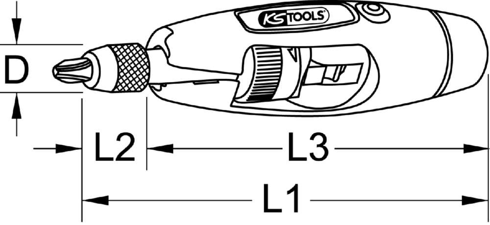 Produktbild KS Tools Ratschen Bit Schraubendrehersatz T-Griff 1/4 Zoll 7 Teile bild 9