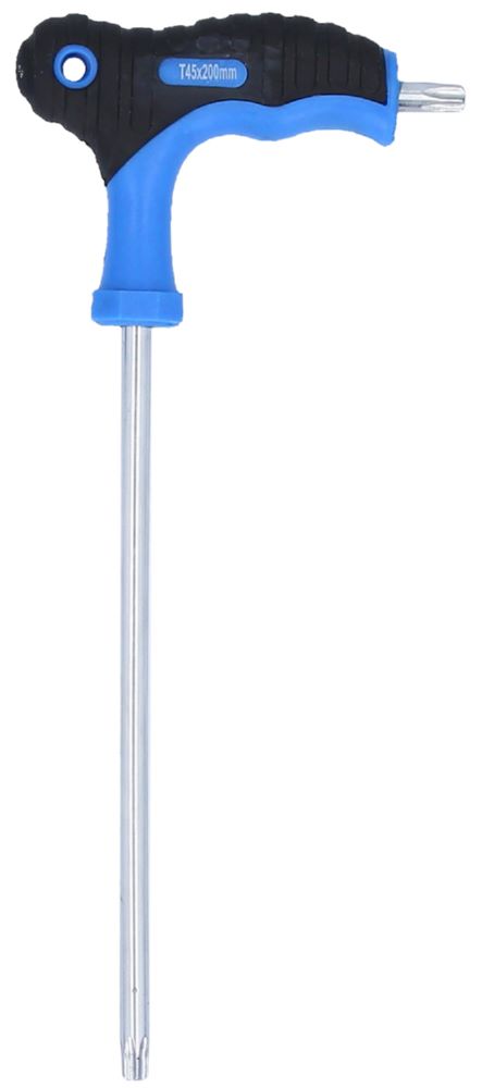 Produktbild Brilliant Tools Winkelstiftschlüssel Torx mit Stirnlochbohrung T45 x 200 mm T Griff bild 1