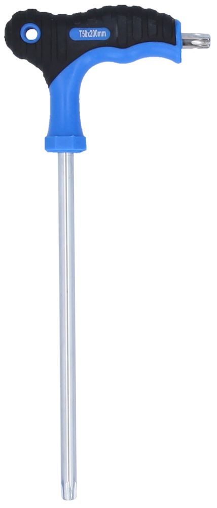Produktbild Brilliant Tools Winkelstiftschlüssel Torx mit Stirnlochbohrung T50 x 200 mm T Griff bild 1