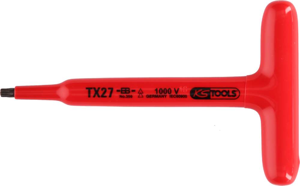 Produktbild KS Tools T Griff Torx Stiftschlüssel mit Schutzisolierung T10 Länge 120mm