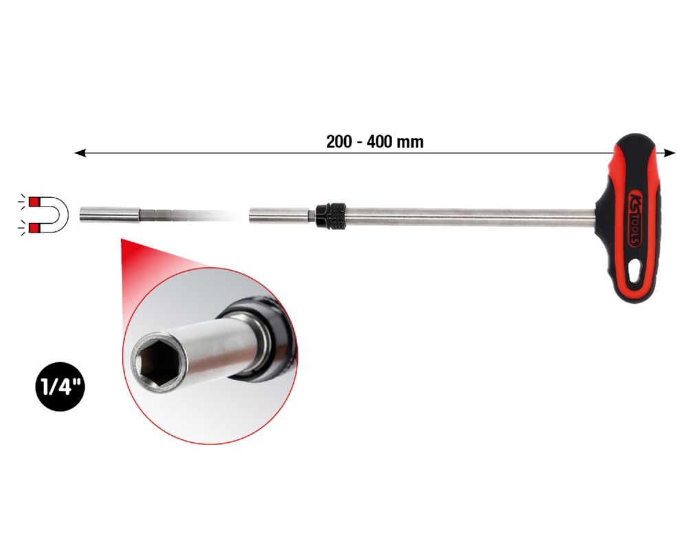 Produktbild KS Tools Teleskop Bithalter mit T-Griff 1/4 Zoll bild 2