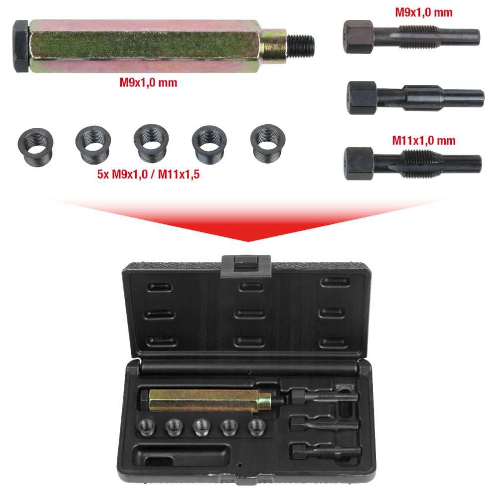 Produktbild KS Tools THREADfix Reparatur Satz M9 x 1 für Glühkerzen 9 Teile bild 8