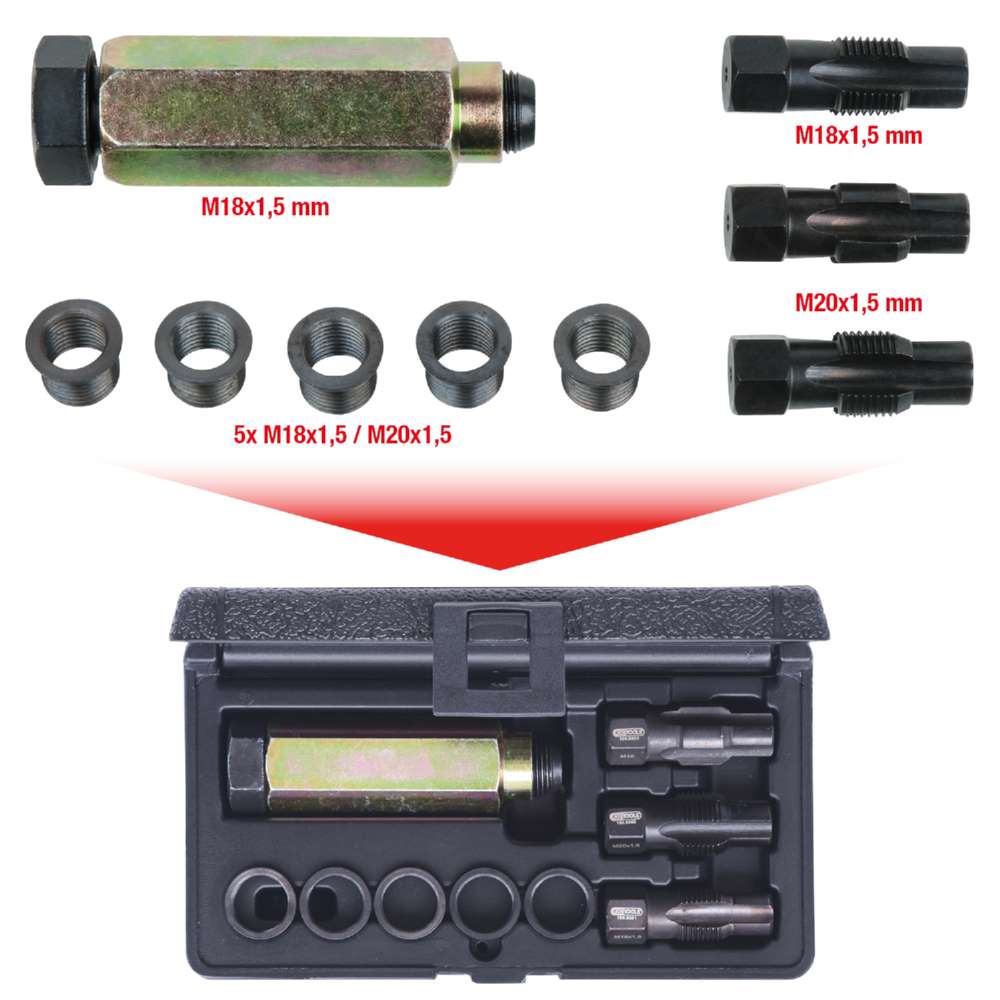 Produktbild KS Tools THREADfix Reparatur Satz M18 x 1,5 für Lambdasonden 9 Teile bild 12