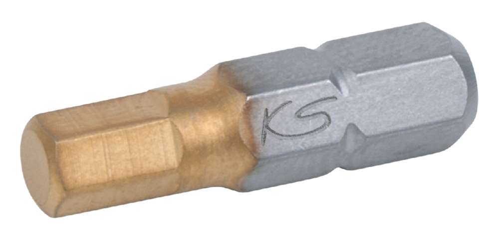 Produktbild KS Tools 1/4 Zoll TIN Bit Innensechskant Länge 25mm Profilgröße 10mm