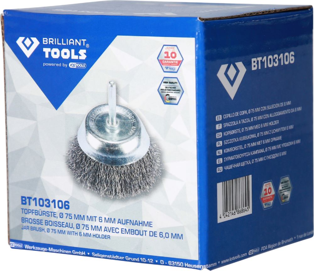 Produktbild Brilliant Tools Topfbürste Durchmesser 75 mm mit 6 mm Aufnahme bild 5