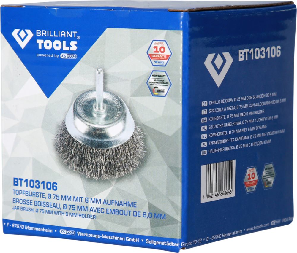 Produktbild Brilliant Tools Topfbürste Durchmesser 75 mm mit 6 mm Aufnahme bild 7