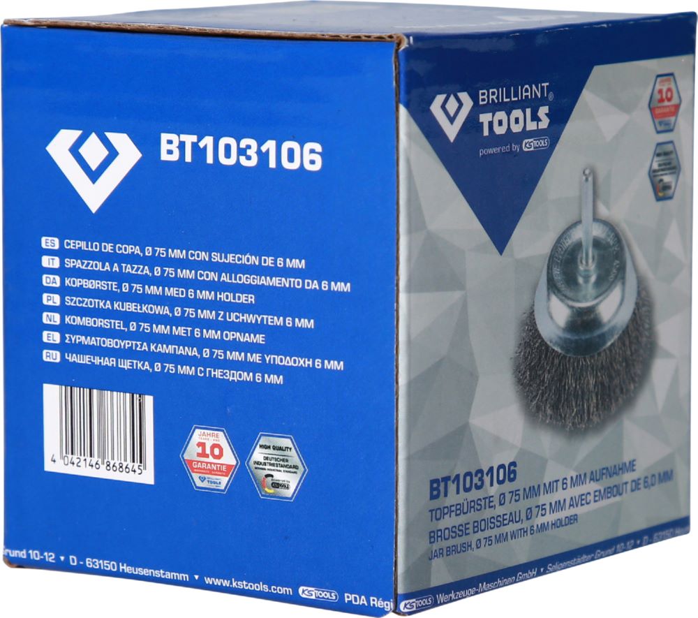 Produktbild Brilliant Tools Topfbürste Durchmesser 75 mm mit 6 mm Aufnahme bild 8