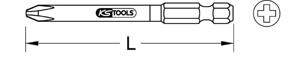 Produktbild KS Tools 1/4 Zoll TORSIONpower Bit Länge 75mm PH1 bild 2
