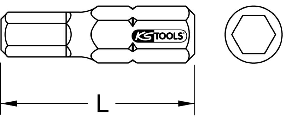 Produktbild KS Tools 1/4 Zoll TORSIONpower Bit Innensechskant Länge 25mm Profilgröße 6mm 5er Pack bild 2
