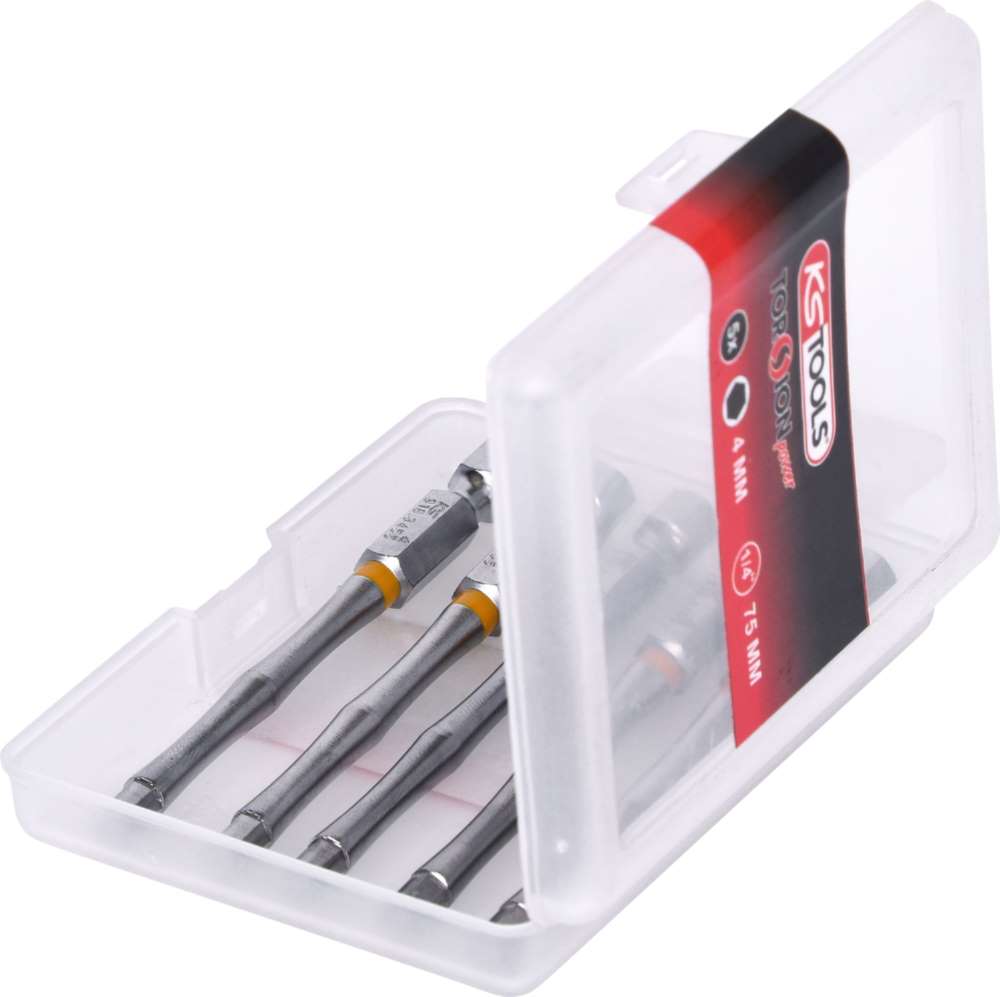 Produktbild KS Tools 1/4 Zoll TORSIONpower Bit Innensechskant Länge 75mm Profilgröße 4mm 5er Pack bild 3
