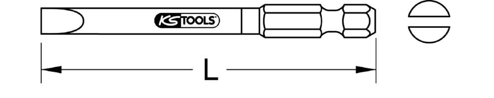 Produktbild KS Tools 1/4 Zoll TORSIONpower Bit Schlitz Länge 75mm Klingenbreite 3mm bild 2