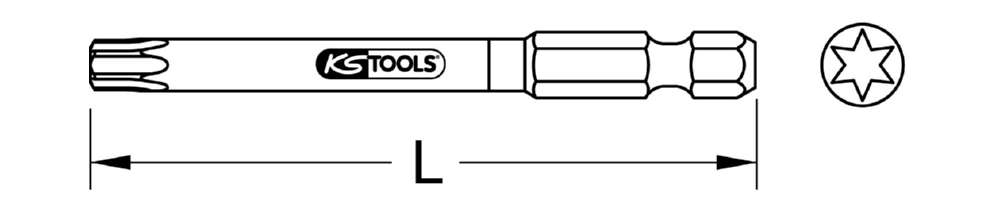 Produktbild KS Tools 1/4 Zoll TORSIONpower Bit Torx Länge 75mm T10 bild 2
