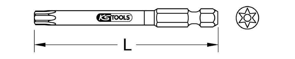 Produktbild KS Tools 1/4 Zoll TORSIONpower Bit Torx Länge 75mm TB10 mit Bohrung bild 2