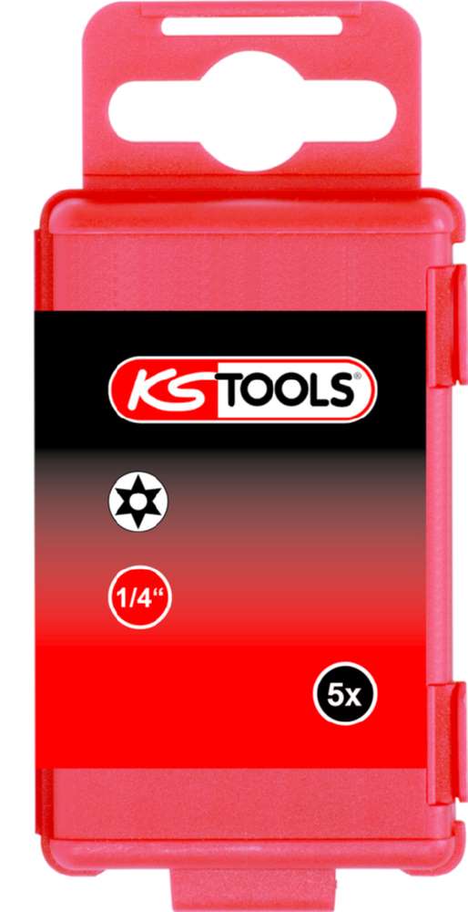 Produktbild KS Tools 1/4 Zoll TORSIONpower Bit Torx Länge 75mm TB40 mit Bohrung 5er Pack