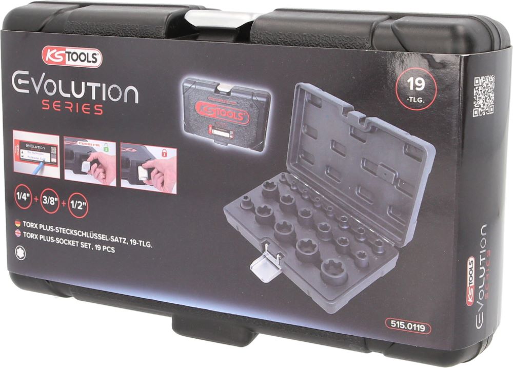 Produktbild KS Tools Torx Plus Steckschlüssel Satz 19 Teile 1/4 Zoll 3/8 Zoll 1/2 Zoll bild 5