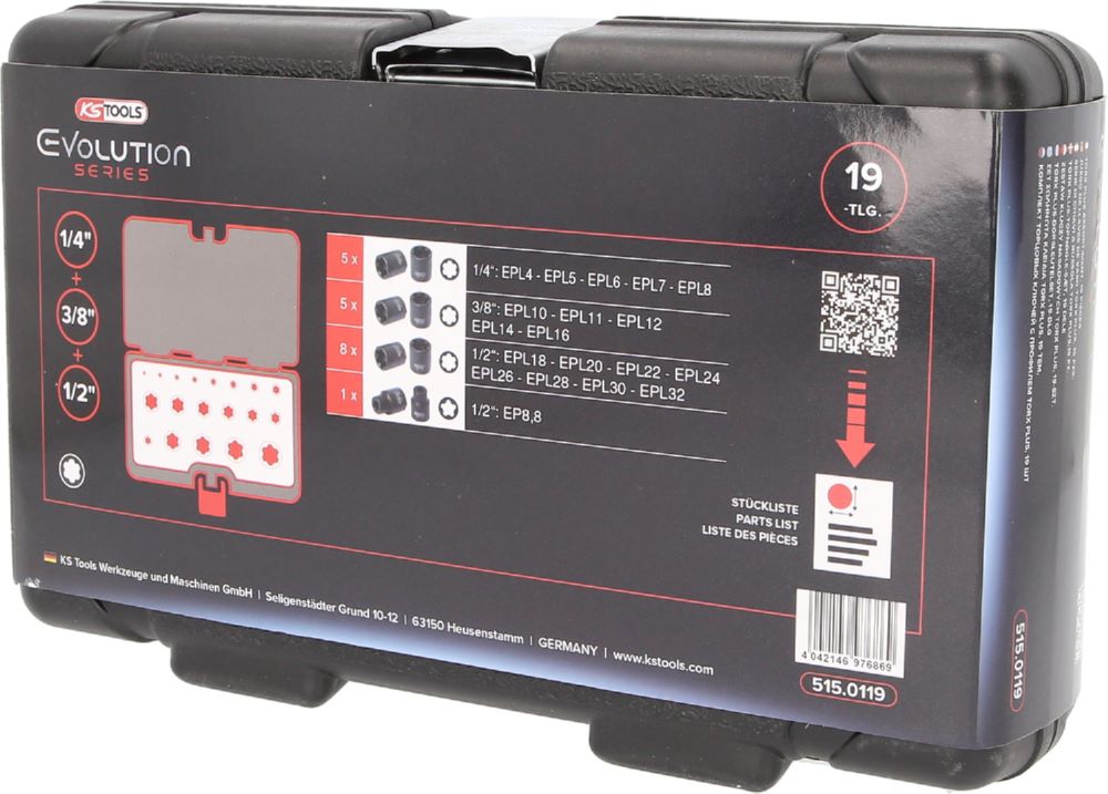 Produktbild KS Tools Torx Plus Steckschlüssel Satz 19 Teile 1/4 Zoll 3/8 Zoll 1/2 Zoll bild 6