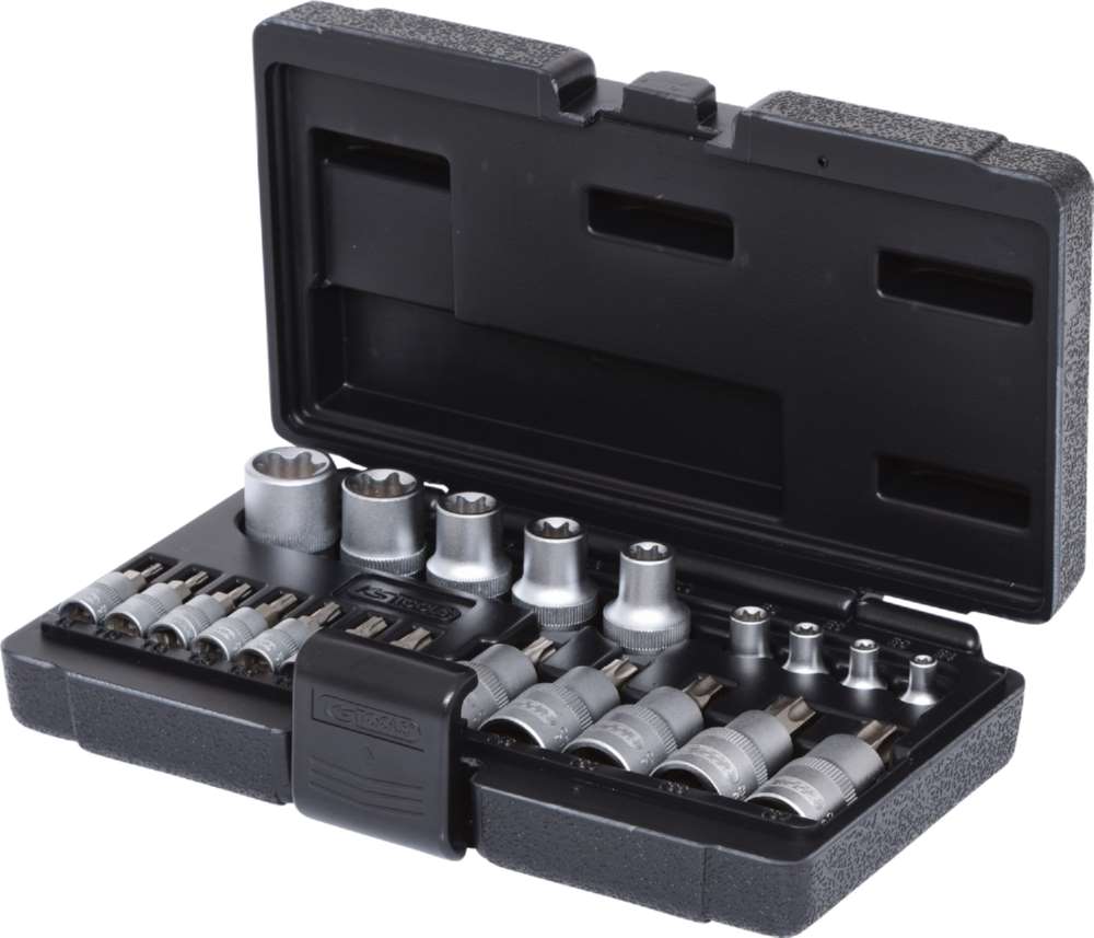Produktbild KS Tools 1/4 Zoll + 1/2 Zoll Torx-Steckschlüssel-Satz 21 Teile