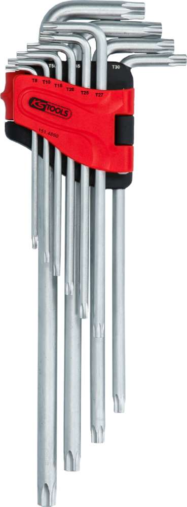 Produktbild KS Tools Winkelstiftschlüsselsatz Torx extra lang 10 Teile